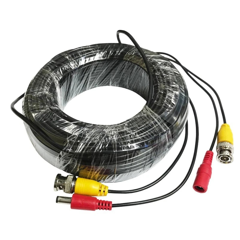 Cabo BNC+DC 2 em 1 Coaxial para Câmera CCTV AHD DVR 5m a 50m até 1080P