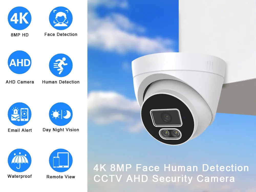 Câmera NINIVISION HK-AHDFU4-05 5MP 8MP 4K AHD Dome Sensor Sony CCD Visão Noturna Colorida