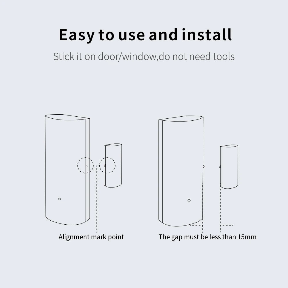 Tuya wifi inteligente porta e janela sensor detector de contato sem fio para automação residencial e sistema segurança sensor porta