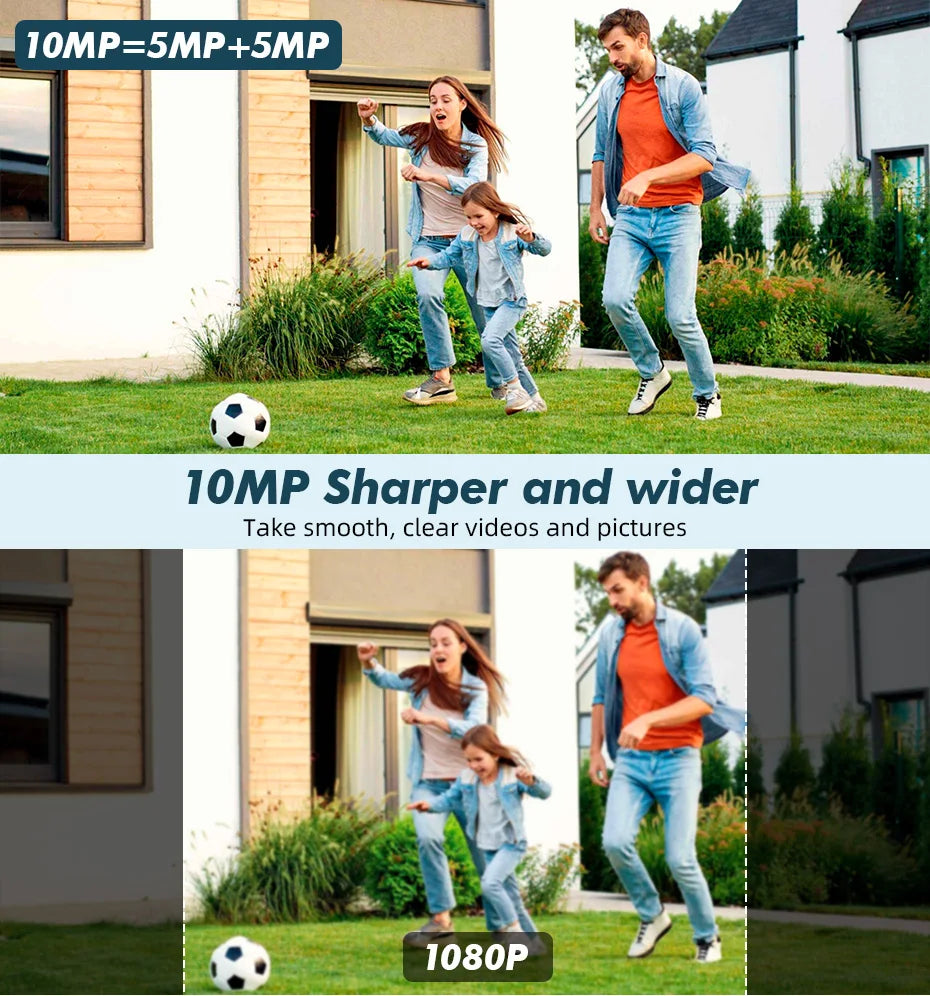 Câmera IP WiFi KERUI P169 5K 10MP Lente Dupla PTZ 360° Tuya Smart Rastreamento Automático Visão Noturna Colorida IP66 - KERUI