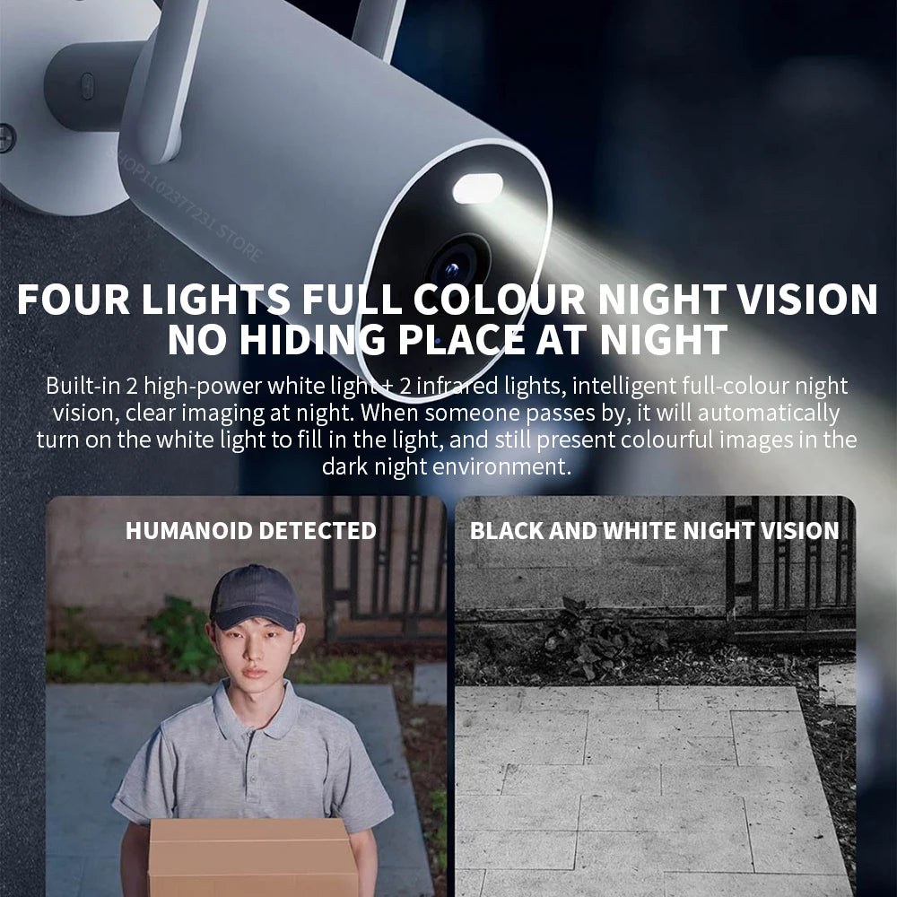 Câmera de Segurança Xiaomi Mijia AW300 2K IP66 com Visão Noturna Colorida Full Color e WiFi - App Mi Home