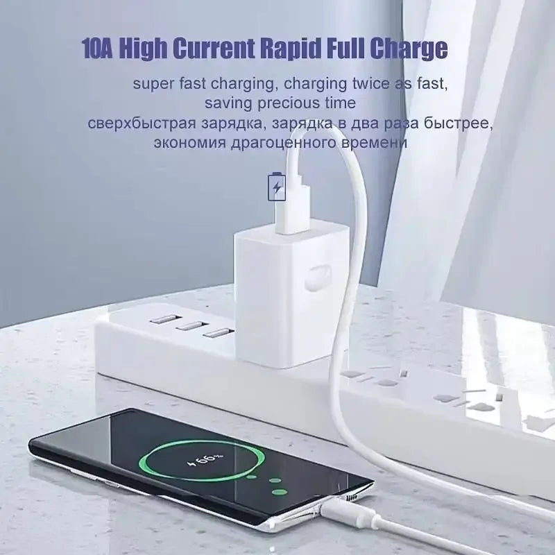 Kit 3 Cabos USB-C 100W Carregamento Rápido 6A - Huawei OPPO Vivo iQoo