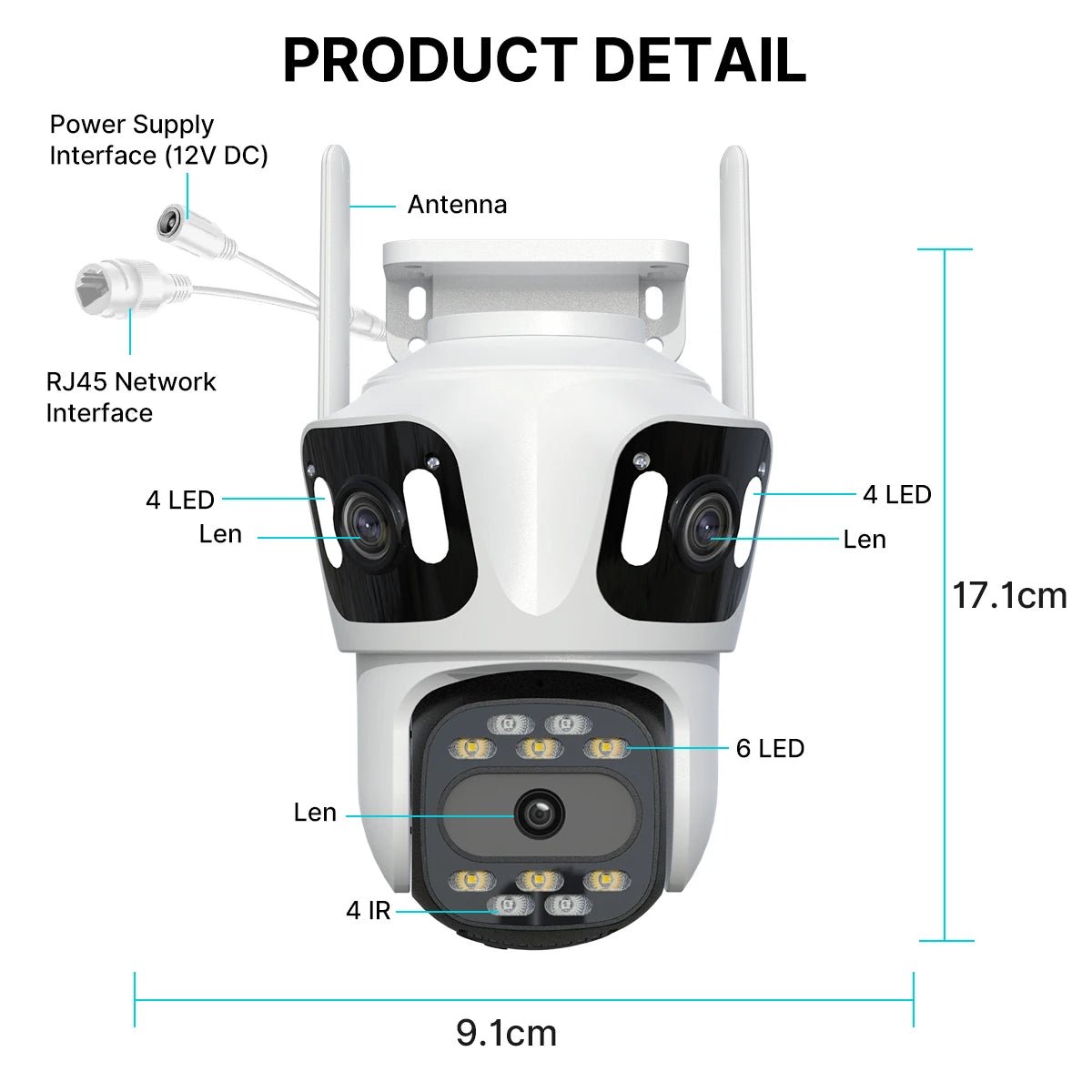 Câmera IP PTZ de três lentes, câmera de segurança externa HD com três telas, Wi - Fi, rastreamento automático, câmera CCTV sem fio com lente dupla iCsee - LUFT SECURITY LTDA2 Lens With 256GCâmera IP PTZ de três lentes, câmera de segurança externa HD com três telas, Wi - Fi, rastreamento automático, câmera CCTV sem fio com lente dupla iCsee