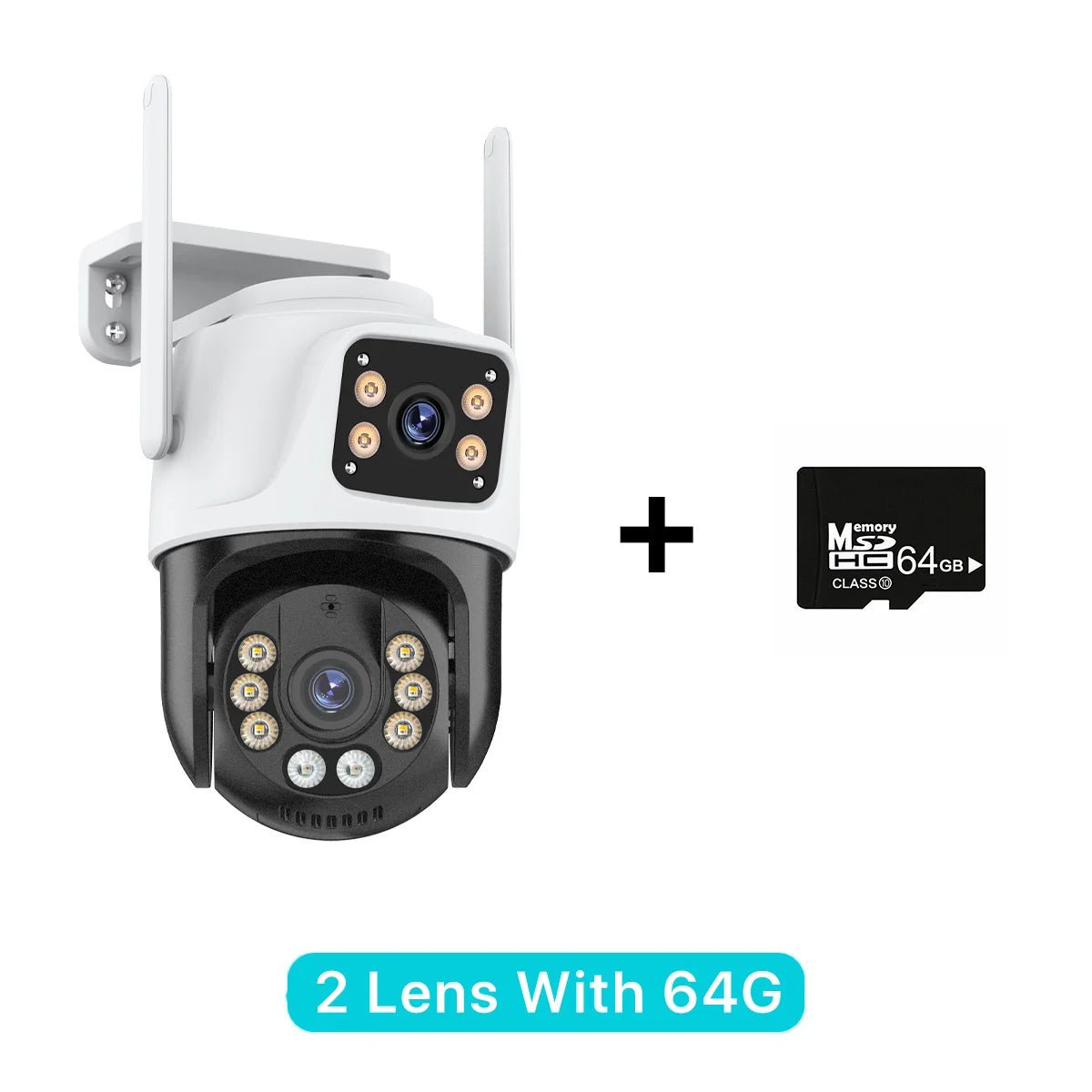 Câmera IP PTZ de três lentes, câmera de segurança externa HD com três telas, Wi - Fi, rastreamento automático, câmera CCTV sem fio com lente dupla iCsee - LUFT SECURITY LTDA2 Lens With 64GCâmera IP PTZ de três lentes, câmera de segurança externa HD com três telas, Wi - Fi, rastreamento automático, câmera CCTV sem fio com lente dupla iCsee