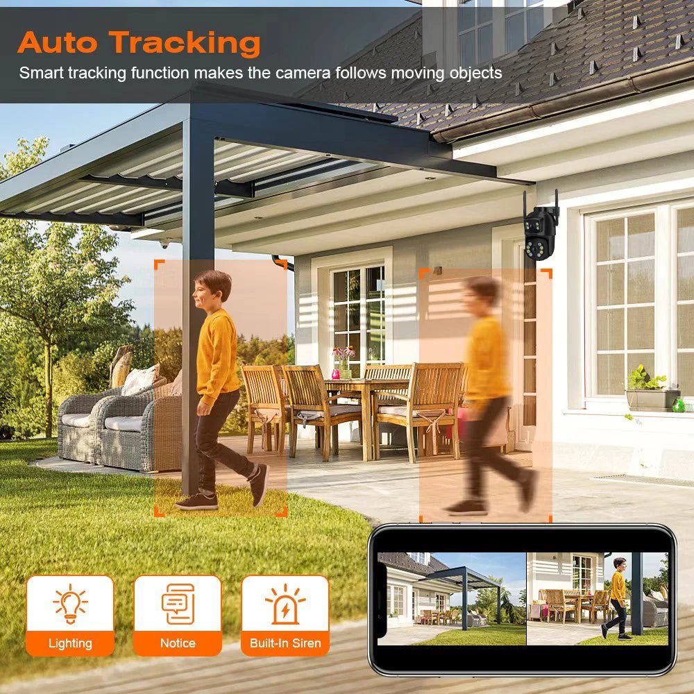 Câmera wi - fi 8MP 4K PTZ com lente dupla telas duplas AI detecção humana sem fio ao ar livre câmera IP de segurança CCTV - LUFT SECURITY LTDA8MP ADD 64GCâmera wi - fi 8MP 4K PTZ com lente dupla telas duplas AI detecção humana sem fio ao ar livre câmera IP de segurança CCTV