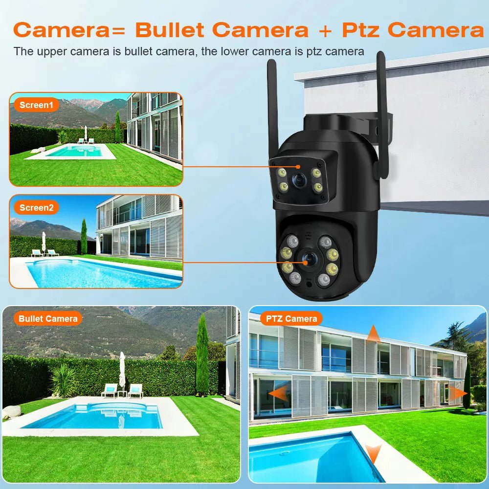 Câmera wi - fi 8MP 4K PTZ com lente dupla telas duplas AI detecção humana sem fio ao ar livre câmera IP de segurança CCTV - LUFT SECURITY LTDA8MP ADD 64GCâmera wi - fi 8MP 4K PTZ com lente dupla telas duplas AI detecção humana sem fio ao ar livre câmera IP de segurança CCTV