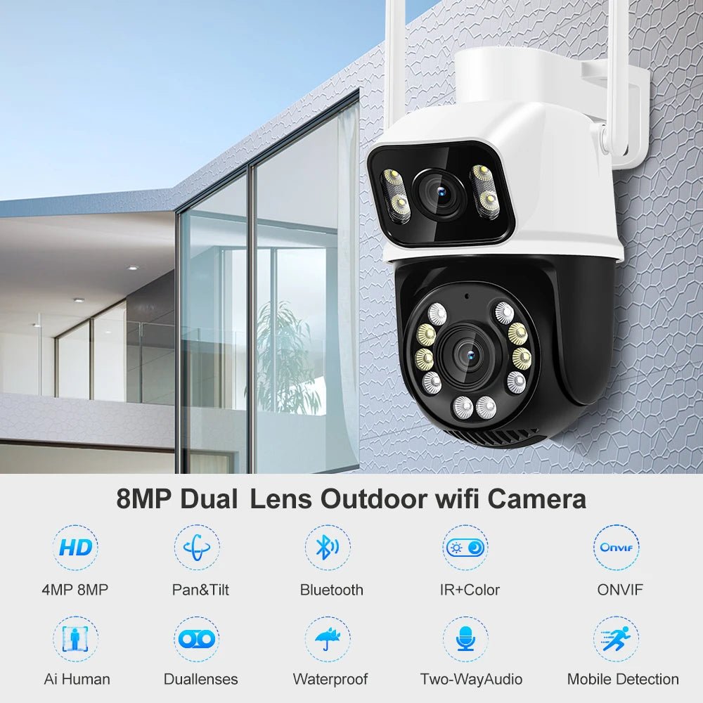 cameras vigilância wifi 8MP 4K, lente dupla com tela dupla, AI Detecção humana Rastreamento automático iCSee externa Novo casa camera de seguranças wifi - LUFT SECURITY LTDA8MP Add 128G Cardcameras vigilância wifi 8MP 4K, lente dupla com tela dupla, AI Detecção humana Rastreamento automático iCSee externa Novo casa camera de seguranças wifi