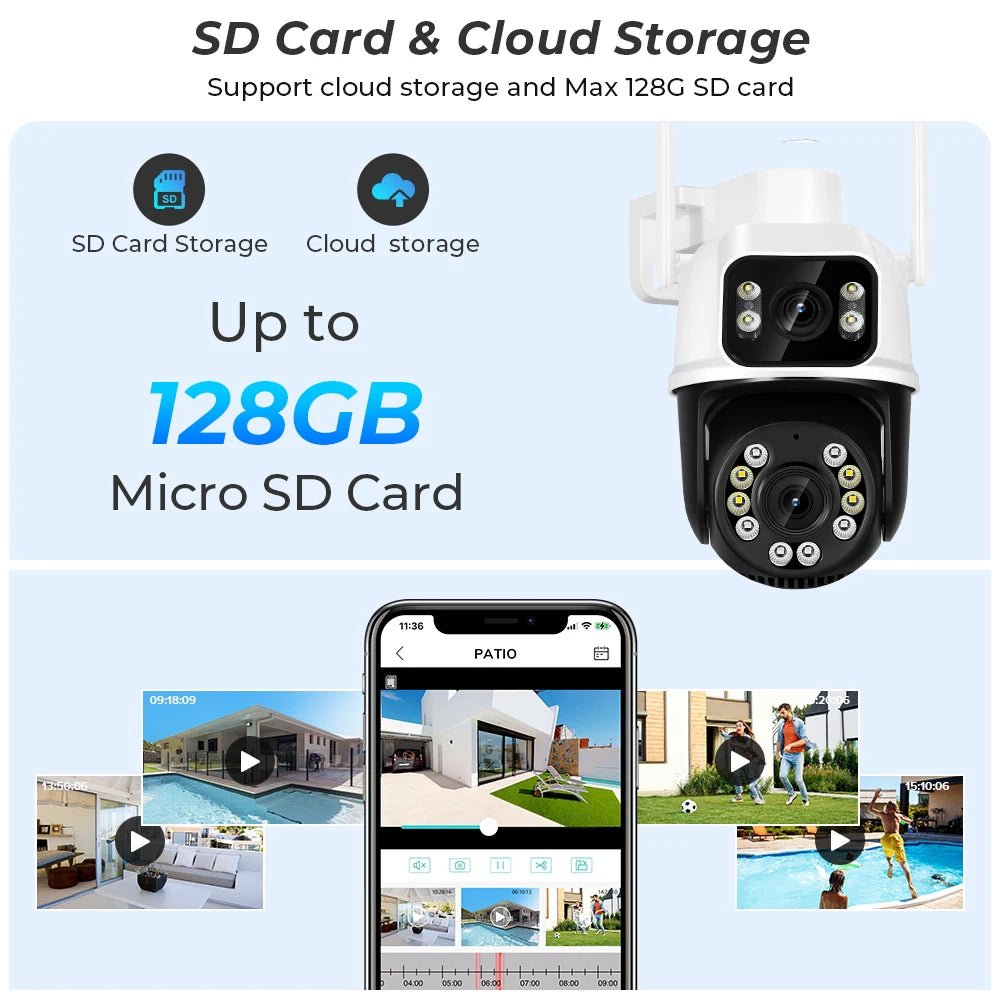 cameras vigilância wifi 8MP 4K, lente dupla com tela dupla, AI Detecção humana Rastreamento automático iCSee externa Novo casa camera de seguranças wifi - LUFT SECURITY LTDA8MP Add 128G Cardcameras vigilância wifi 8MP 4K, lente dupla com tela dupla, AI Detecção humana Rastreamento automático iCSee externa Novo casa camera de seguranças wifi