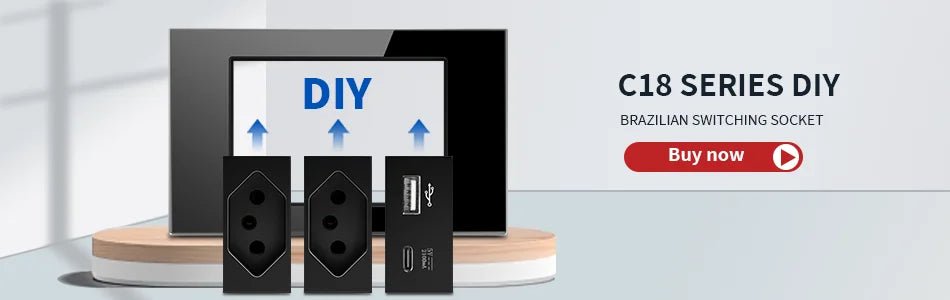 DELEFU - Tomada escovada preta para PC, padrão Brasil, USB duplo tipo C, tomada de parede, acende - LUFT SECURITY LTDA16A 4gang 2wayDELEFU - Tomada escovada preta para PC, padrão Brasil, USB duplo tipo C, tomada de parede, acende