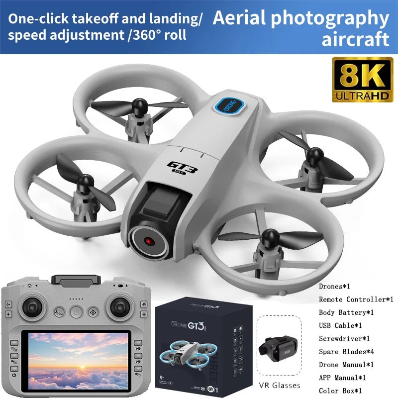 GT3 MAX pequeno drone 5G 8K panorâmico GPS profissional hd fotografia aérea iluminação dinâmica controle remoto aeronave fluxo óptico quadcopter - LUFT SECURITY LTDAGT3MAX - 8K - 1B - VRGT3 MAX pequeno drone 5G 8K panorâmico GPS profissional hd fotografia aérea iluminação dinâmica controle remoto aeronave fluxo óptico quadcopter