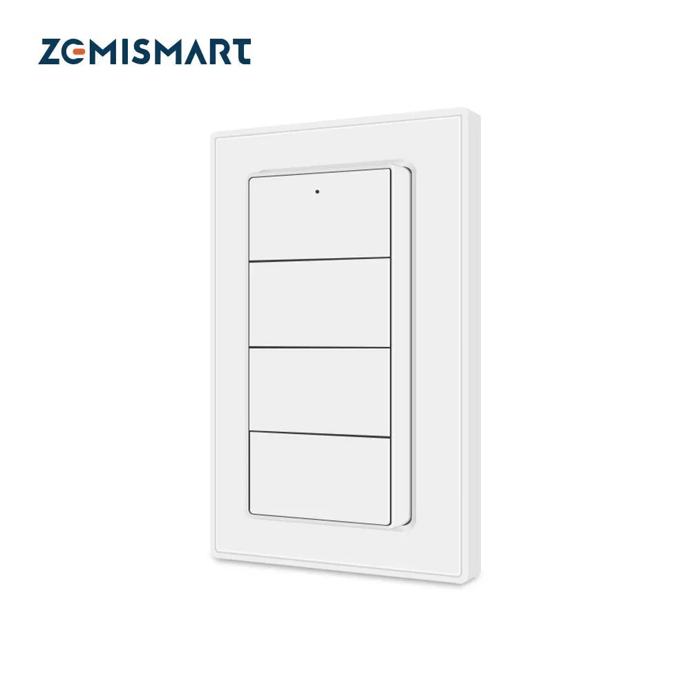 Interruptor de cena sem fio Zemismart Zigbee de 4 gangues, alimentado por bateria, compatível com Tuya Home Assistant Homey Hubitat (hub necessário) - LUFT SECURITY LTDAwith DimmingInterruptor de cena sem fio Zemismart Zigbee de 4 gangues, alimentado por bateria, compatível com Tuya Home Assistant Homey Hubitat (hub necessário)