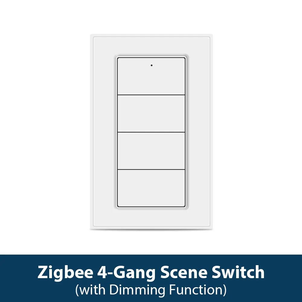 Interruptor de cena sem fio Zemismart Zigbee de 4 gangues, alimentado por bateria, compatível com Tuya Home Assistant Homey Hubitat (hub necessário) - LUFT SECURITY LTDAwith DimmingInterruptor de cena sem fio Zemismart Zigbee de 4 gangues, alimentado por bateria, compatível com Tuya Home Assistant Homey Hubitat (hub necessário)