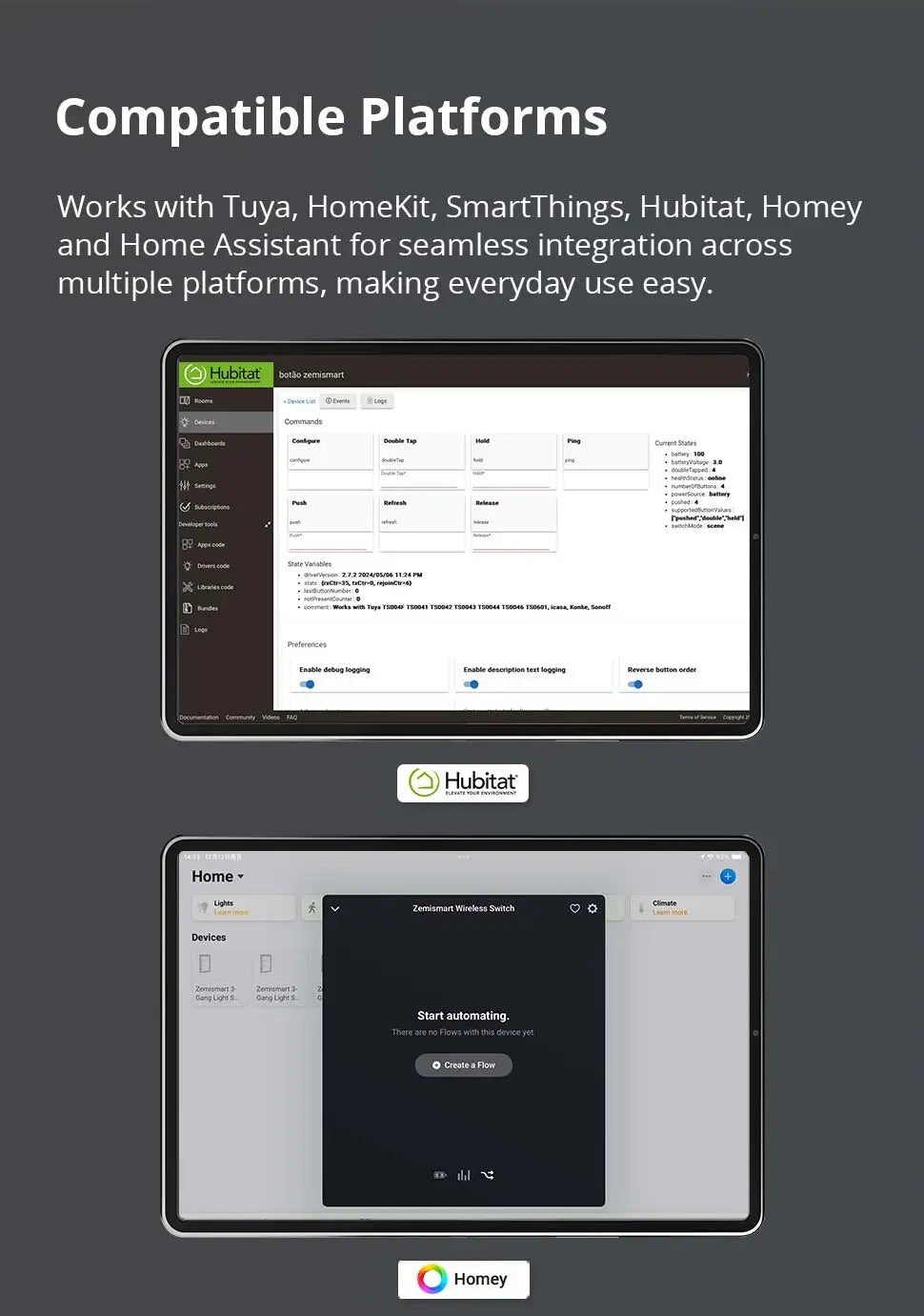 Interruptor de cena sem fio Zemismart Zigbee de 4 gangues, alimentado por bateria, compatível com Tuya Home Assistant Homey Hubitat (hub necessário) - LUFT SECURITY LTDAwith DimmingInterruptor de cena sem fio Zemismart Zigbee de 4 gangues, alimentado por bateria, compatível com Tuya Home Assistant Homey Hubitat (hub necessário)