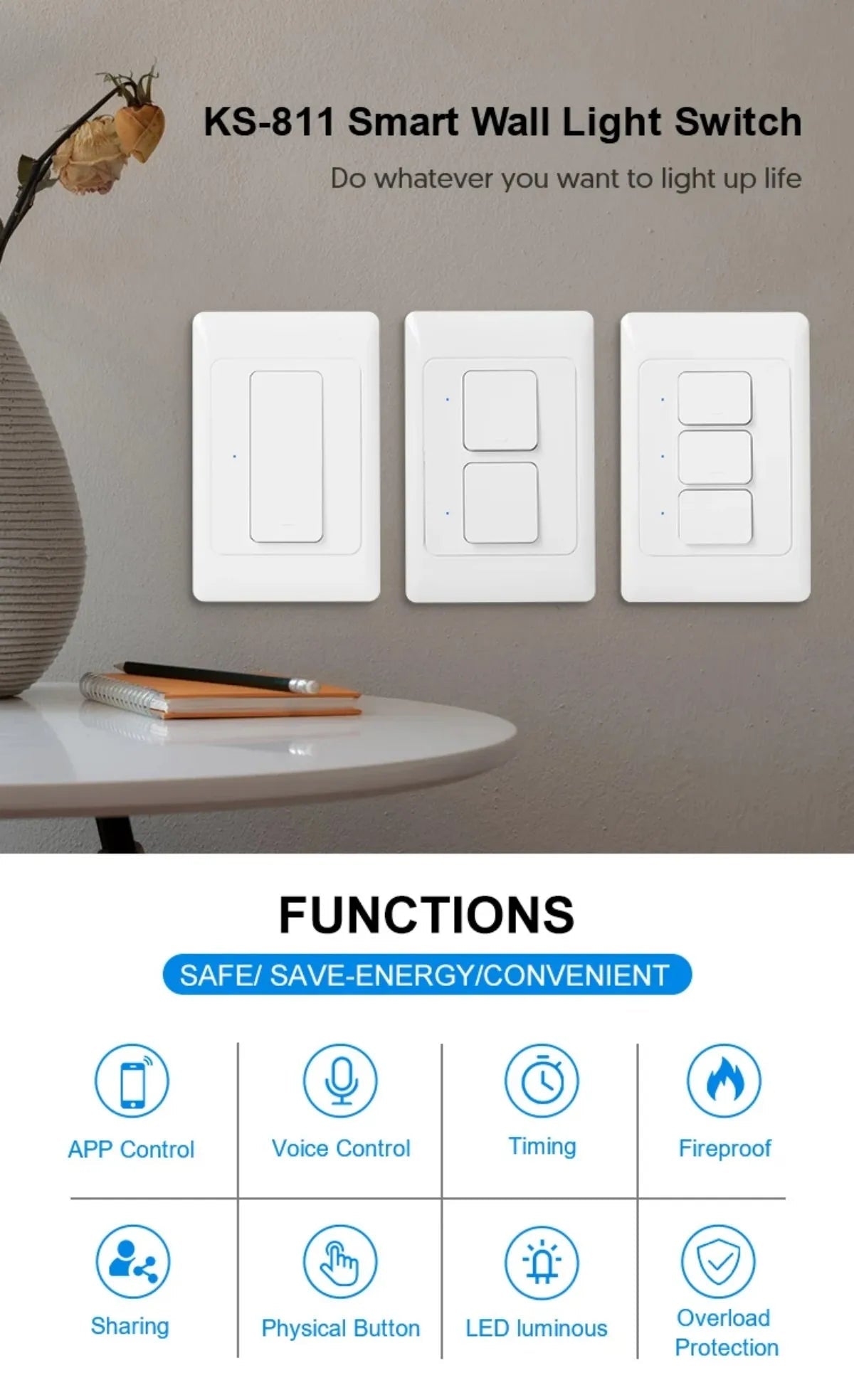 Milfra interruptor de luz inteligente wifi zigbee nenhum fio neutro necessário au kr brasil interruptores de botão de parede 1/2/3gang AC100V - 250V 50/60hz - LUFT SECURITY LTDA3 GangMilfra interruptor de luz inteligente wifi zigbee nenhum fio neutro necessário au kr brasil interruptores de botão de parede 1/2/3gang AC100V - 250V 50/60hz