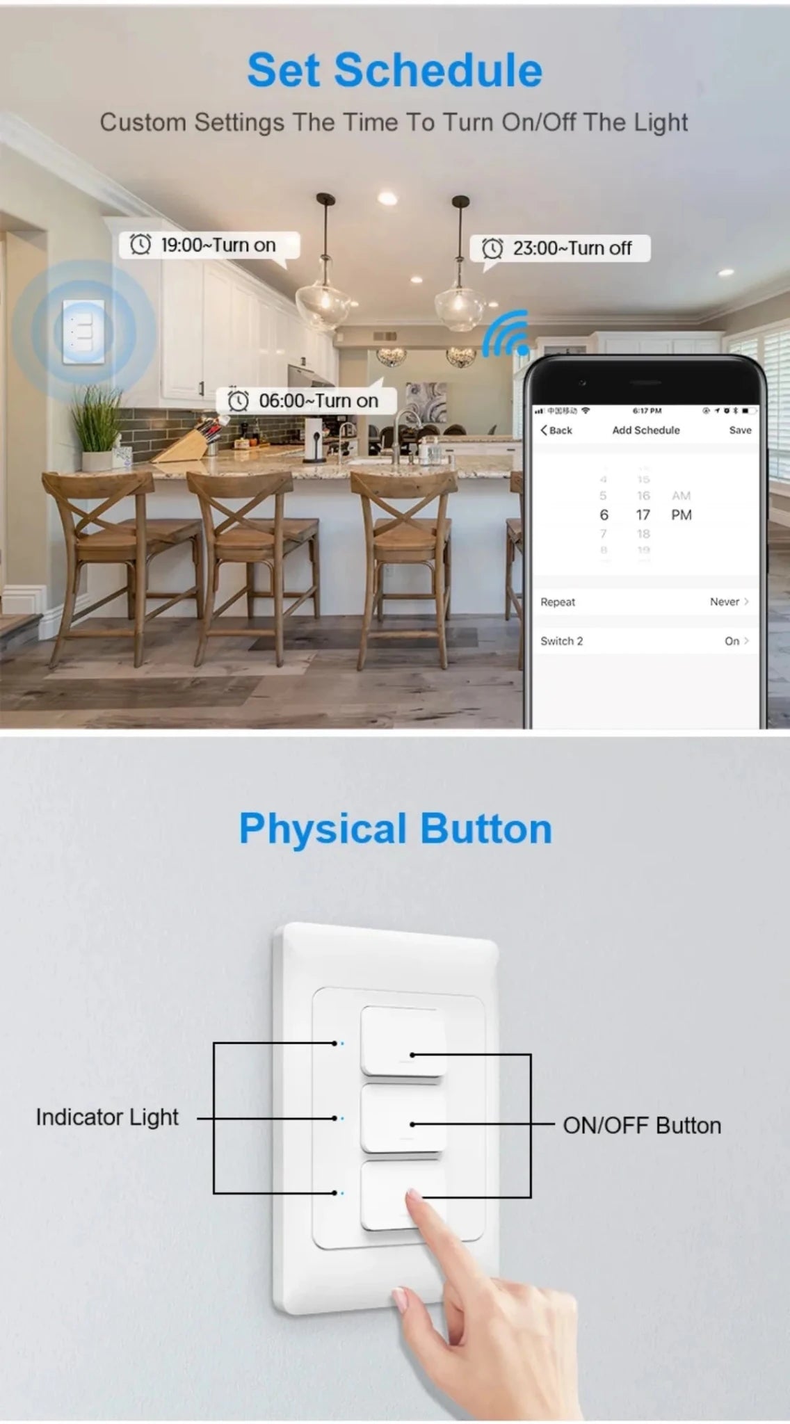Milfra interruptor de luz inteligente wifi zigbee nenhum fio neutro necessário au kr brasil interruptores de botão de parede 1/2/3gang AC100V - 250V 50/60hz - LUFT SECURITY LTDA3 GangMilfra interruptor de luz inteligente wifi zigbee nenhum fio neutro necessário au kr brasil interruptores de botão de parede 1/2/3gang AC100V - 250V 50/60hz