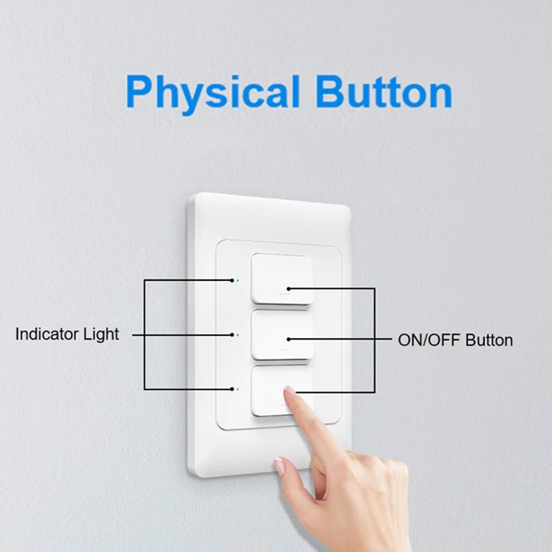 Milfra interruptor de luz inteligente wifi zigbee nenhum fio neutro necessário au kr brasil interruptores de botão de parede 1/2/3gang AC100V - 250V 50/60hz - LUFT SECURITY LTDA3 GangMilfra interruptor de luz inteligente wifi zigbee nenhum fio neutro necessário au kr brasil interruptores de botão de parede 1/2/3gang AC100V - 250V 50/60hz