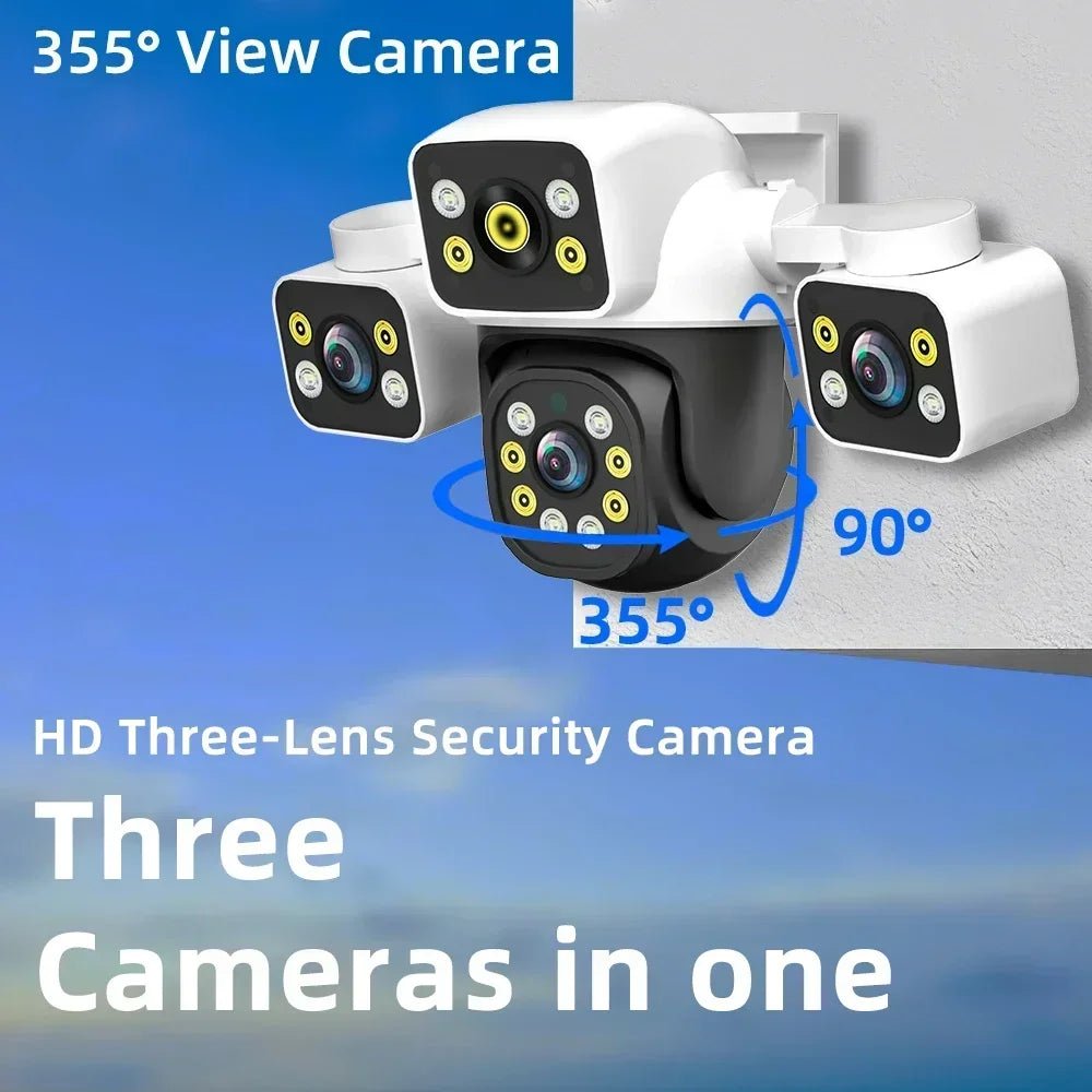 Pegatah 6k 12mp câmera wi - fi ao ar livre três telas três lentes 10x zoom ptz rastreamento automático alarme visual sonoro câmera de segurança - LUFT SECURITY LTDA3 Lens Add 32G CardPegatah 6k 12mp câmera wi - fi ao ar livre três telas três lentes 10x zoom ptz rastreamento automático alarme visual sonoro câmera de segurança