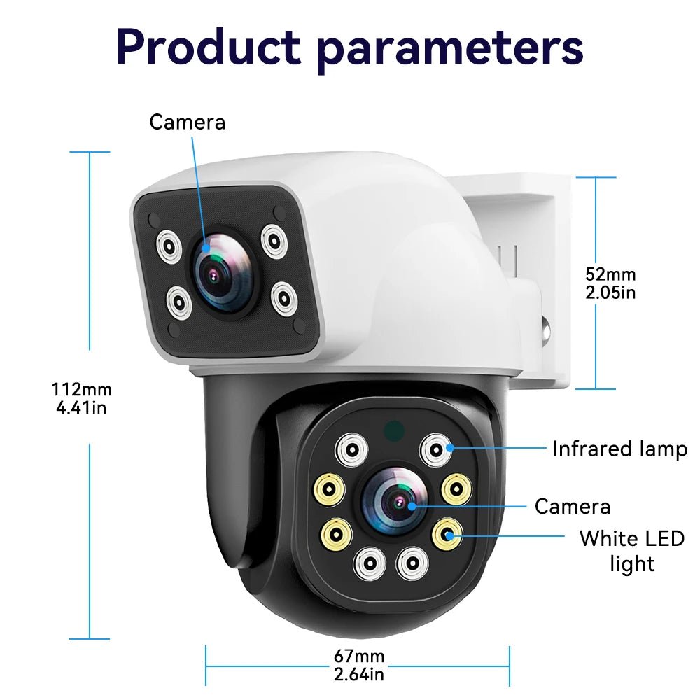 Pegatah 6k 12mp câmera wi - fi ao ar livre três telas três lentes 10x zoom ptz rastreamento automático alarme visual sonoro câmera de segurança - LUFT SECURITY LTDA3 Lens Add 32G CardPegatah 6k 12mp câmera wi - fi ao ar livre três telas três lentes 10x zoom ptz rastreamento automático alarme visual sonoro câmera de segurança