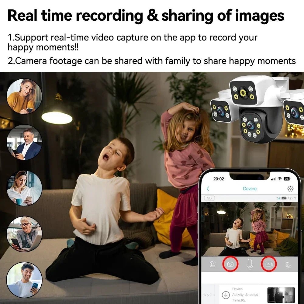 Pegatah 6k 12mp câmera wi - fi ao ar livre três telas três lentes 10x zoom ptz rastreamento automático alarme visual sonoro câmera de segurança - LUFT SECURITY LTDA3 Lens Add 32G CardPegatah 6k 12mp câmera wi - fi ao ar livre três telas três lentes 10x zoom ptz rastreamento automático alarme visual sonoro câmera de segurança