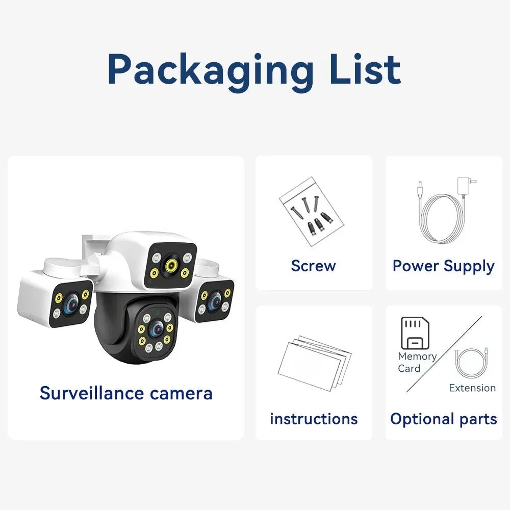Pegatah 6k 12mp câmera wi - fi ao ar livre três telas três lentes 10x zoom ptz rastreamento automático alarme visual sonoro câmera de segurança - LUFT SECURITY LTDA3 Lens Add 32G CardPegatah 6k 12mp câmera wi - fi ao ar livre três telas três lentes 10x zoom ptz rastreamento automático alarme visual sonoro câmera de segurança