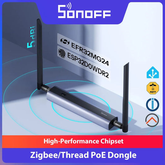 Sonoff dongle max zigbee/thread poe dongle - m chipset de alto desempenho interface de gerenciamento baseada na web suporta ethernet, wi - fi, usb - LUFT SECURITY LTDADongle - MSonoff dongle max zigbee/thread poe dongle - m chipset de alto desempenho interface de gerenciamento baseada na web suporta ethernet, wi - fi, usb