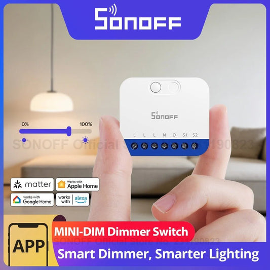 Sonoff MINI - DIM Extreme Matter Over Wi - Fi Smart Dimmer Switch Sem Cintilação Ampliação Compatibilidade de Iluminação Monitoramento de Energia - LUFT SECURITY LTDAMINI - DIMSonoff MINI - DIM Extreme Matter Over Wi - Fi Smart Dimmer Switch Sem Cintilação Ampliação Compatibilidade de Iluminação Monitoramento de Energia