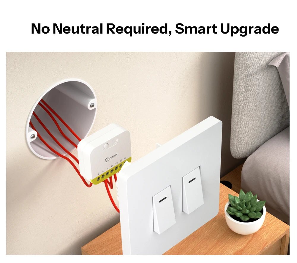 Sonoff mini DUO - L interruptor inteligente zigbee de 2 gangues MINI - ZB2GS - L sem necessidade de fio neutro controle de interruptor externo de canal duplo menor - LUFT SECURITY LTDAMINI - ZB2GS - LSonoff mini DUO - L interruptor inteligente zigbee de 2 gangues MINI - ZB2GS - L sem necessidade de fio neutro controle de interruptor externo de canal duplo menor