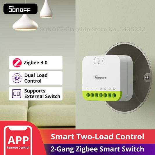Sonoff MINI - ZB2GS mini duo 2 - gang zigbee interruptor inteligente controle de carga dupla zigbee 3.0 sinal de compatibilidade com vários hub zigbee - LUFT SECURITY LTDAMINI - ZB2GSSonoff MINI - ZB2GS mini duo 2 - gang zigbee interruptor inteligente controle de carga dupla zigbee 3.0 sinal de compatibilidade com vários hub zigbee