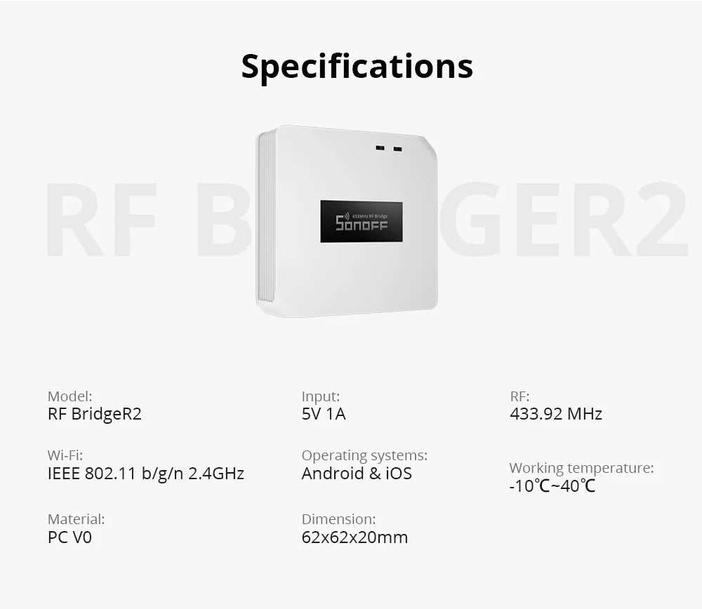 Sonoff rf ponte r2 433mhz rf wi - fi gateway sem fio cena inteligente suporte de segurança em casa DW2 - RF PIR3 - RF sensor via ewelink alexa - LUFT SECURITY LTDAPIR3 - RFSonoff rf ponte r2 433mhz rf wi - fi gateway sem fio cena inteligente suporte de segurança em casa DW2 - RF PIR3 - RF sensor via ewelink alexa