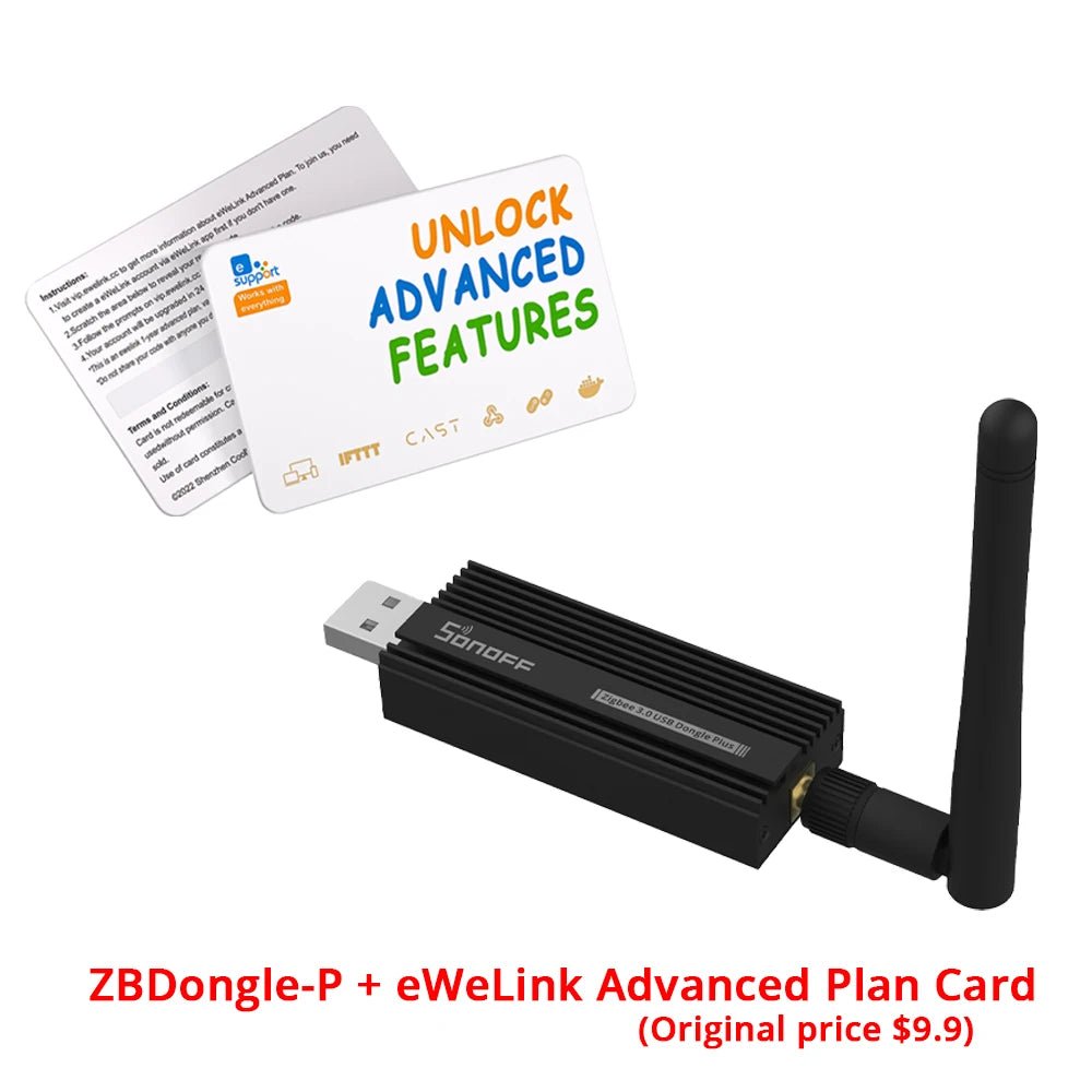 SONOFF ZB Dongle - P Zigbee 3.0 USB Dongle Plus Universal Zigbee Gateway Suporte via ZHA ou Zigbee2MQTT Sonoff Zigbee Series - LUFT SECURITY LTDAZBDongleP com CartãoSONOFF ZB Dongle - P Zigbee 3.0 USB Dongle Plus Universal Zigbee Gateway Suporte via ZHA ou Zigbee2MQTT Sonoff Zigbee Series