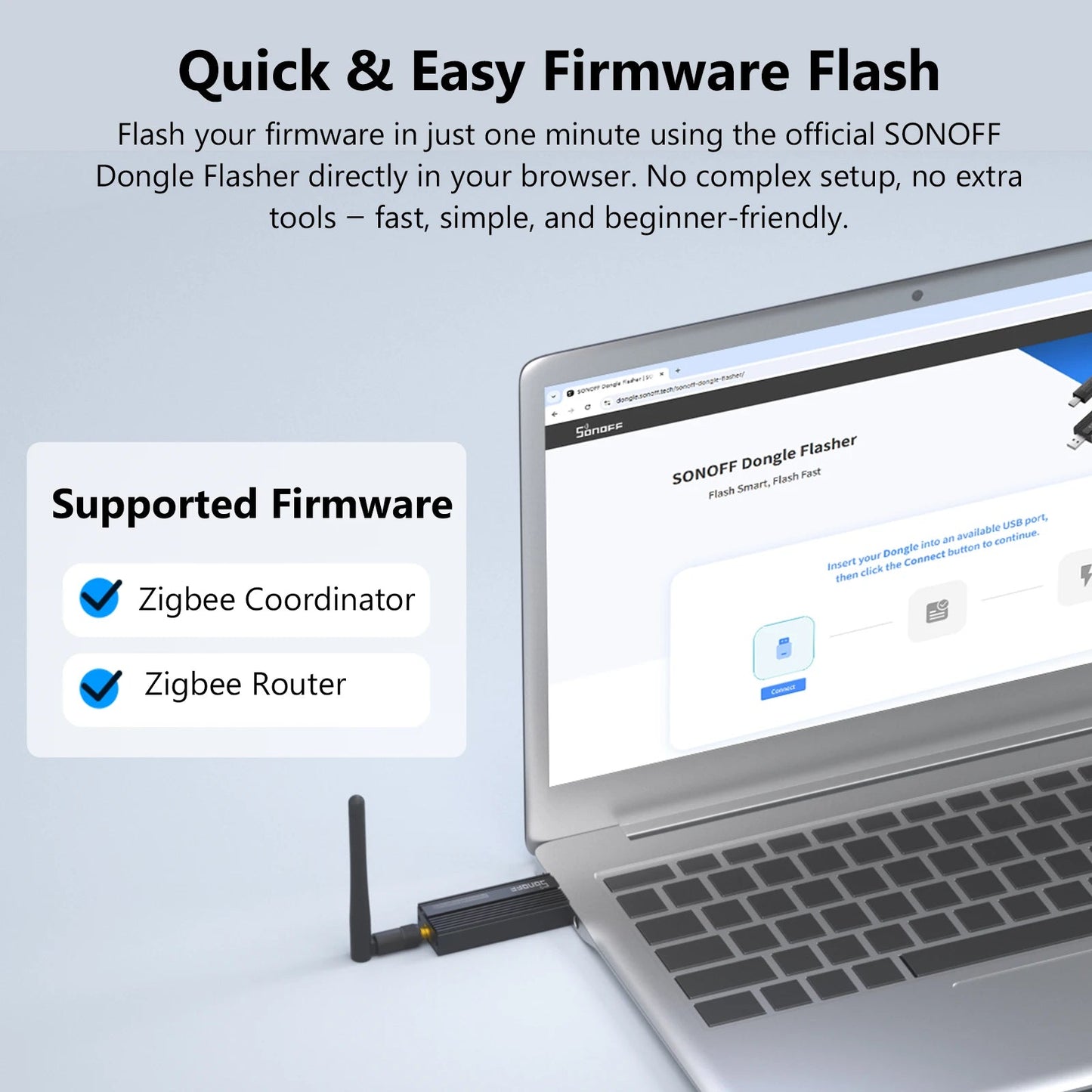 SONOFF ZB Dongle - P Zigbee 3.0 USB Dongle Plus Universal Zigbee Gateway Suporte via ZHA ou Zigbee2MQTT Sonoff Zigbee Series - LUFT SECURITY LTDAZBDongleP com CaboSONOFF ZB Dongle - P Zigbee 3.0 USB Dongle Plus Universal Zigbee Gateway Suporte via ZHA ou Zigbee2MQTT Sonoff Zigbee Series
