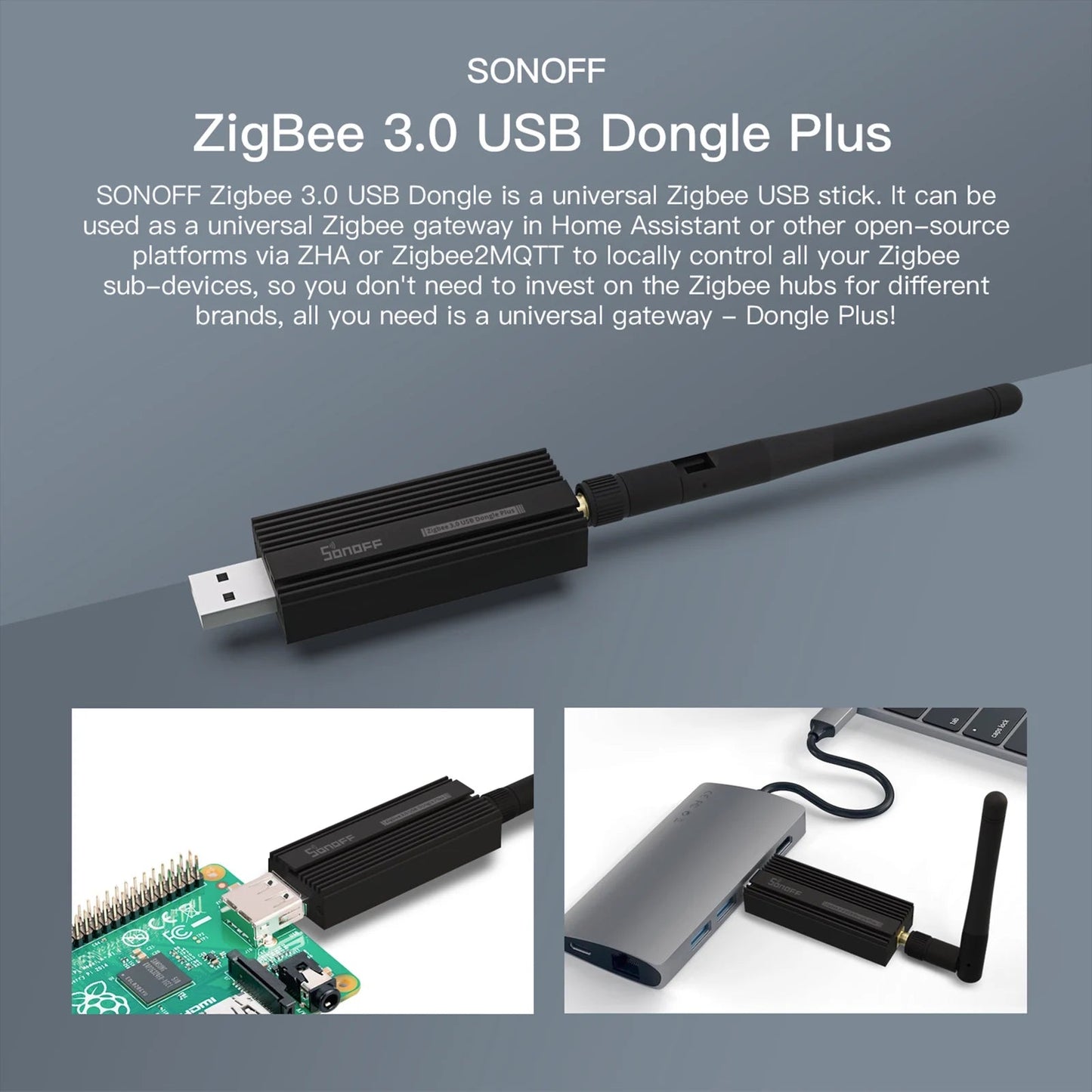 SONOFF ZB Dongle - P Zigbee 3.0 USB Dongle Plus Universal Zigbee Gateway Suporte via ZHA ou Zigbee2MQTT Sonoff Zigbee Series - LUFT SECURITY LTDAZBDongleP com CaboSONOFF ZB Dongle - P Zigbee 3.0 USB Dongle Plus Universal Zigbee Gateway Suporte via ZHA ou Zigbee2MQTT Sonoff Zigbee Series