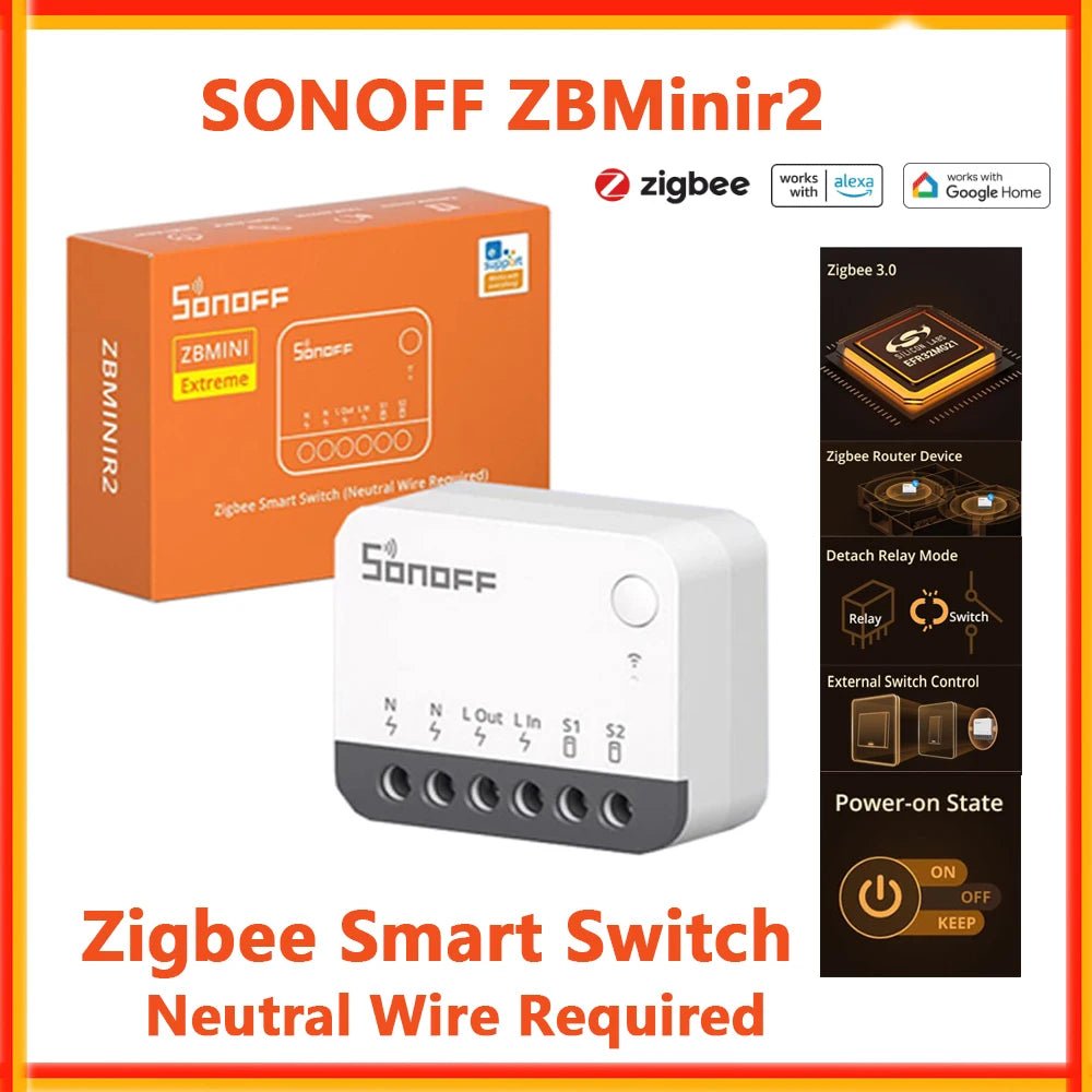 Sonoff zbminir2 zbmini extreme zigbee interruptor inteligente desanexar relé controle de interruptor externo via ewelink compatível com zigbee hub - LUFT SECURITY LTDASonoff ZBMinir2 2PCSSonoff zbminir2 zbmini extreme zigbee interruptor inteligente desanexar relé controle de interruptor externo via ewelink compatível com zigbee hub