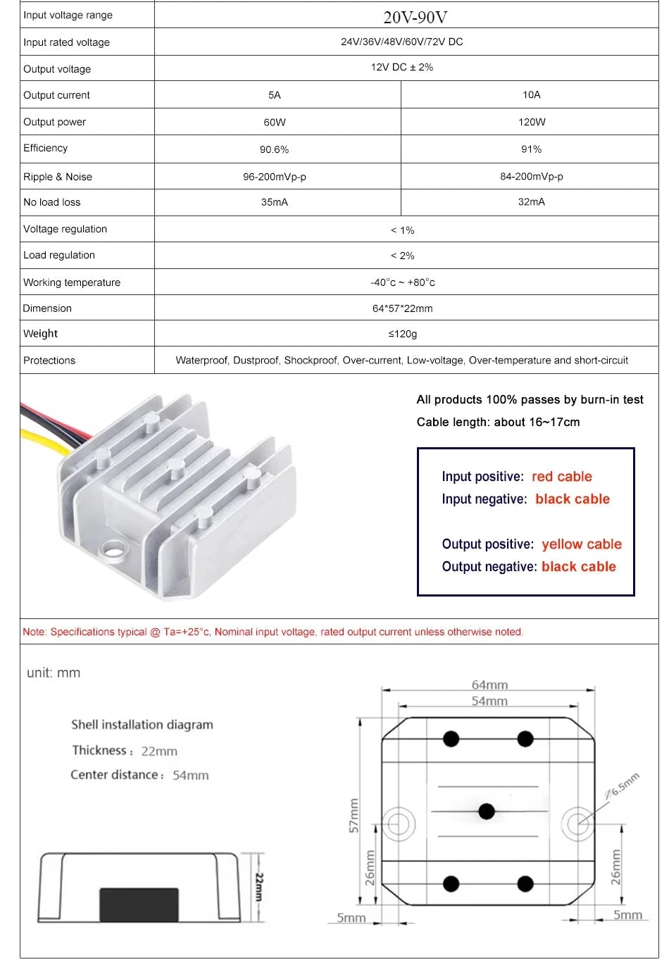 Transformador de tensão do conversor DC Buck, 18 - 90V a 12 V, 5A 10A, 24V, 36V, 48V, 60V, 72V, carro, fonte de alimentação do caminhão, CE - LUFT SECURITY LTDA48V(30 - 60V)Transformador de tensão do conversor DC Buck, 18 - 90V a 12 V, 5A 10A, 24V, 36V, 48V, 60V, 72V, carro, fonte de alimentação do caminhão, CE