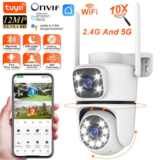 Tuya hd lente dupla 5g wifi câmera ip ptz ao ar livre à prova ddouble água tela dupla proteção de segurança em casa cor visão noturna vigilância - LUFT SECURITY LTDACam with 64GB CardTuya hd lente dupla 5g wifi câmera ip ptz ao ar livre à prova ddouble água tela dupla proteção de segurança em casa cor visão noturna vigilância
