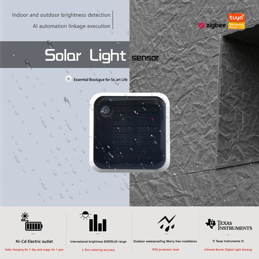 Tuya zigbee sensor de luz solar à prova dip65 água ip65 detecção de brilho ao ar livre sensor de luminância em tempo real fácil de instalar - LUFT SECURITY LTDATuya zigbee sensor de luz solar à prova dip65 água ip65 detecção de brilho ao ar livre sensor de luminância em tempo real fácil de instalar