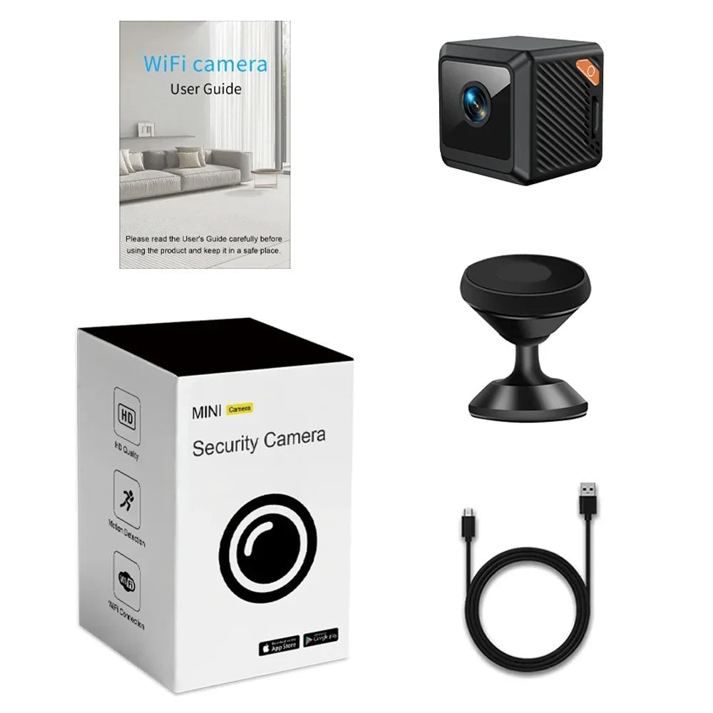 W02 Mini câmera de segurança 1080P HD, 140 ° Grande angular, emparelhamento Bluetooth, bateria de 600mAh, visão noturna IR 5M, alertas de movimento, nuvem/ - LUFT SECURITY LTDAPretoW02 Mini câmera de segurança 1080P HD, 140 ° Grande angular, emparelhamento Bluetooth, bateria de 600mAh, visão noturna IR 5M, alertas de movimento, nuvem/