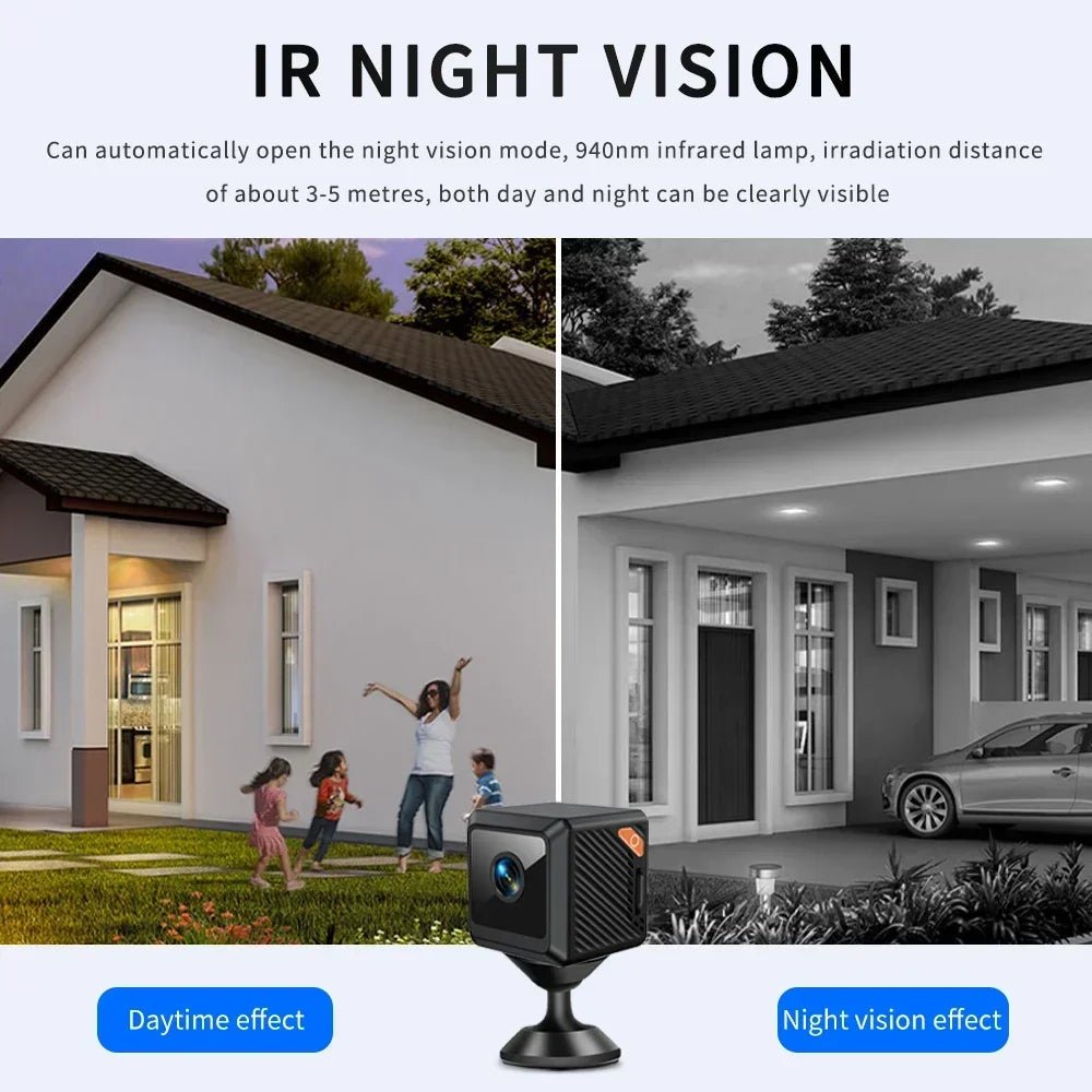 W02 Mini câmera de segurança 1080P HD, 140 ° Grande angular, emparelhamento Bluetooth, bateria de 600mAh, visão noturna IR 5M, alertas de movimento, nuvem/ - LUFT SECURITY LTDAPretoW02 Mini câmera de segurança 1080P HD, 140 ° Grande angular, emparelhamento Bluetooth, bateria de 600mAh, visão noturna IR 5M, alertas de movimento, nuvem/