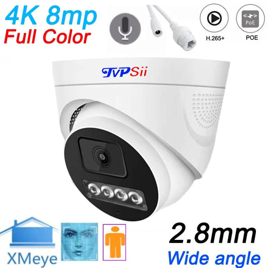 Xmeye onvif cor completa 8mp 4k imx415 2.8mm lente h.265 + plástico interior áudio detecção de rosto dome poe ip cctv câmera de vigilância - LUFT SECURITY LTDACâmera 6MP 3K Sony335Xmeye onvif cor completa 8mp 4k imx415 2.8mm lente h.265 + plástico interior áudio detecção de rosto dome poe ip cctv câmera de vigilância